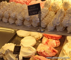 Prices in coffee shops and bakeries in Paris, Meringue